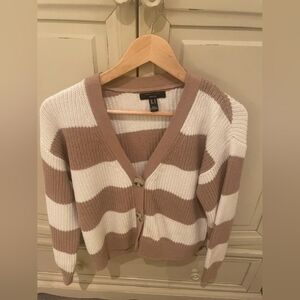 Striped V-Neck Cardigan Sweater